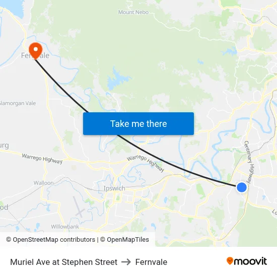 Muriel Ave at Stephen Street to Fernvale map