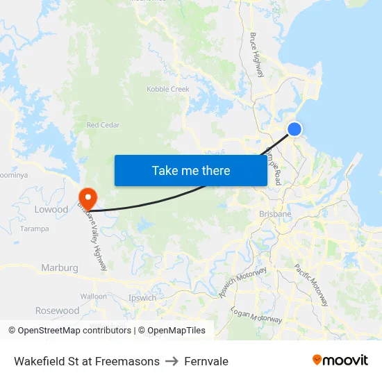 Wakefield St at Freemasons to Fernvale map