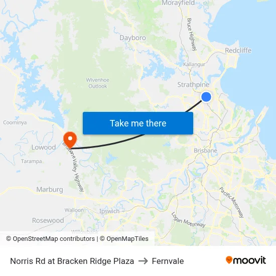 Norris Rd at Bracken Ridge Plaza to Fernvale map