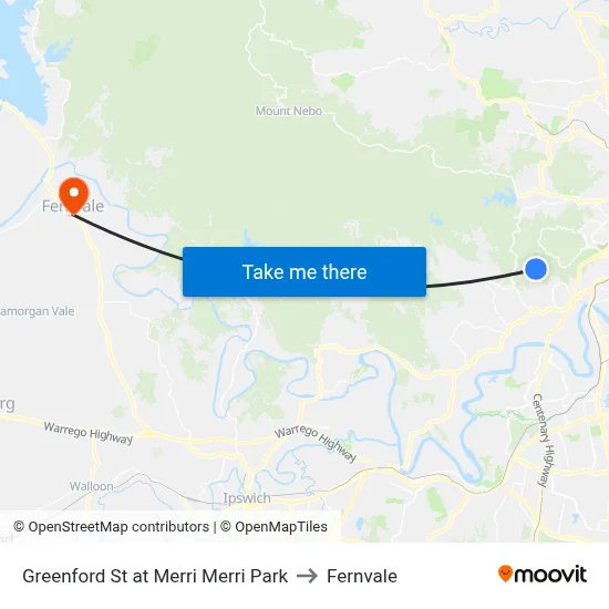 Greenford St at Merri Merri Park to Fernvale map