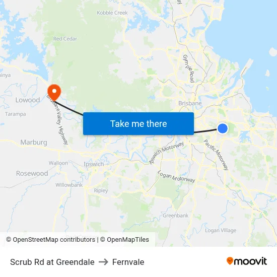 Scrub Rd at Greendale to Fernvale map