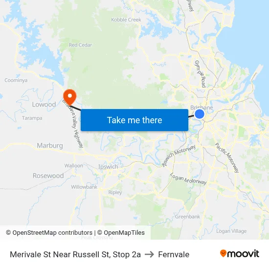 Merivale St Near Russell St, Stop 2a to Fernvale map