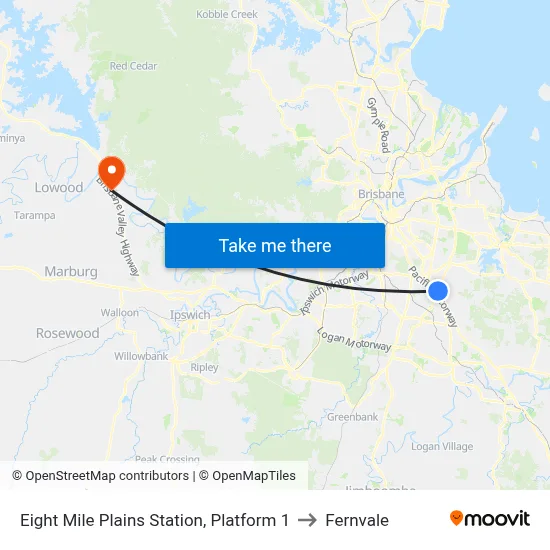 Eight Mile Plains Station, Platform 1 to Fernvale map