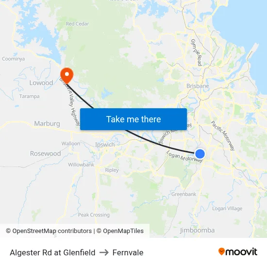 Algester Rd at Glenfield to Fernvale map