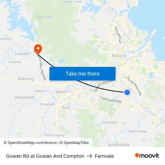 Gowan Rd at Gowan And Compton to Fernvale map