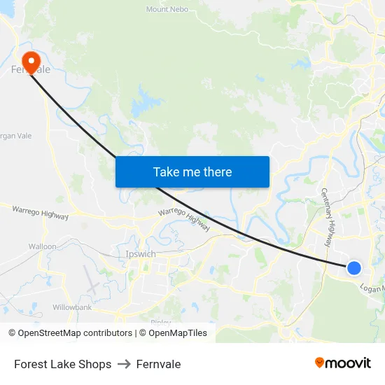 Forest Lake Shops to Fernvale map