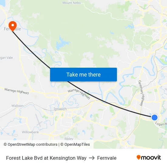 Forest Lake Bvd at Kensington Way to Fernvale map