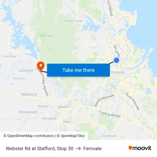 Webster Rd at Stafford, Stop 30 to Fernvale map