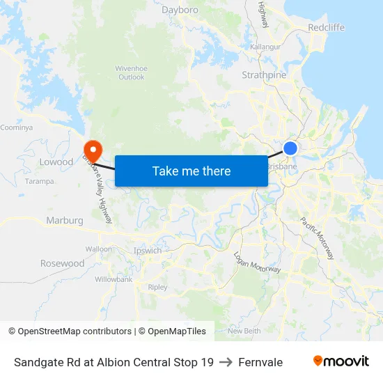 Sandgate Rd at Albion Central Stop 19 to Fernvale map