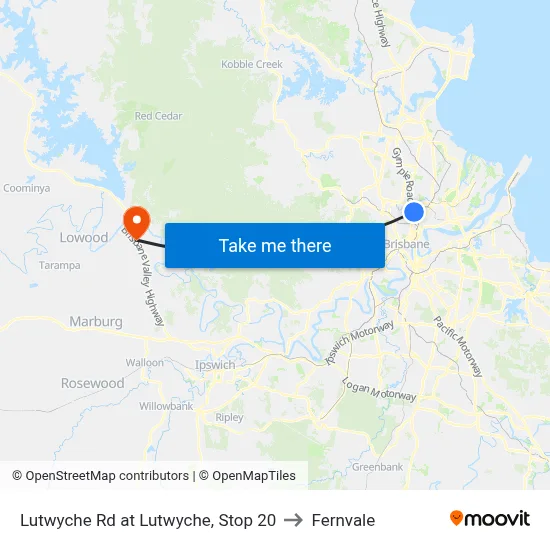 Lutwyche Rd at Lutwyche, Stop 20 to Fernvale map