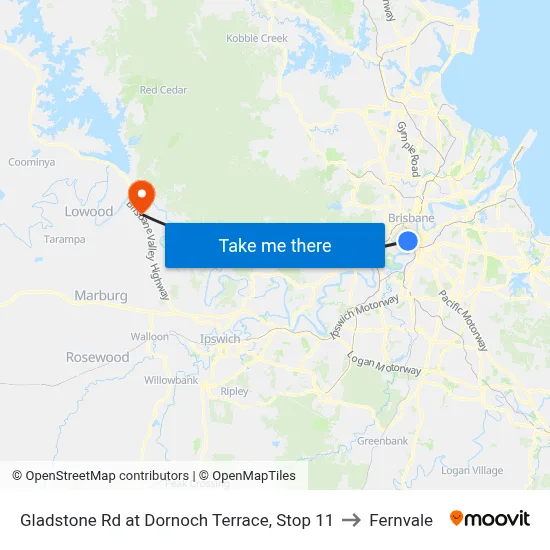 Gladstone Rd at Dornoch Terrace, Stop 11 to Fernvale map