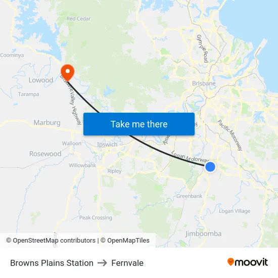 Browns Plains Station to Fernvale map