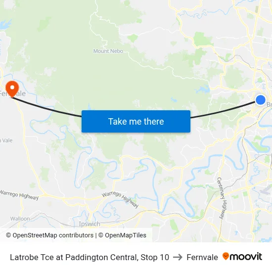 Latrobe Tce at Paddington Central, Stop 10 to Fernvale map