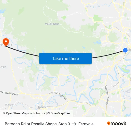 Baroona Rd at Rosalie Shops, Stop 9 to Fernvale map