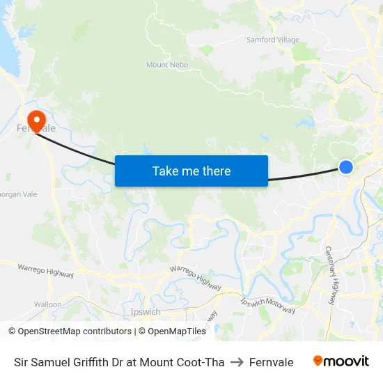Sir Samuel Griffith Dr at Mount Coot-Tha to Fernvale map