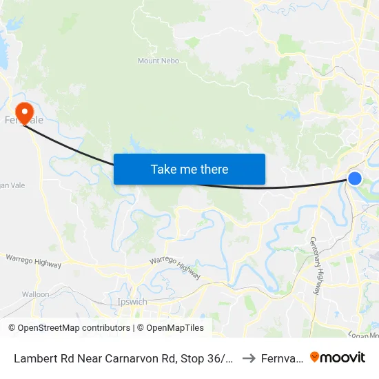 Lambert Rd Near Carnarvon Rd, Stop 36/27 to Fernvale map