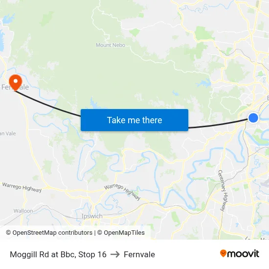 Moggill Rd at Bbc, Stop 16 to Fernvale map