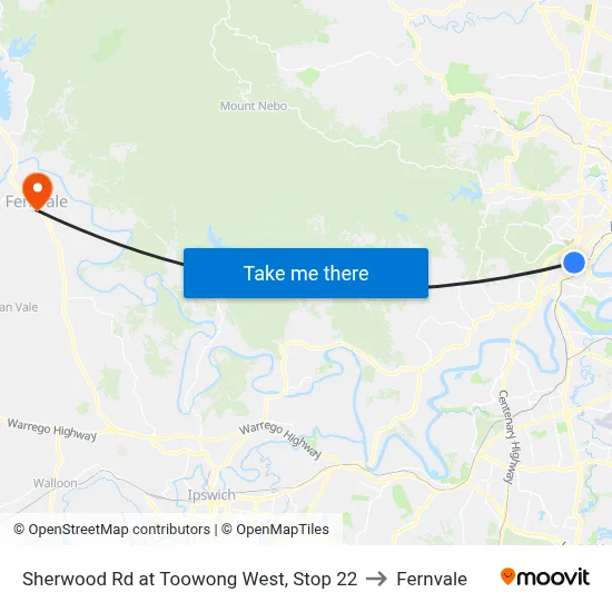 Sherwood Rd at Toowong West, Stop 22 to Fernvale map