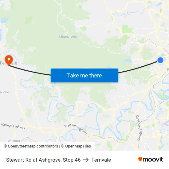 Stewart Rd at Ashgrove, Stop 46 to Fernvale map