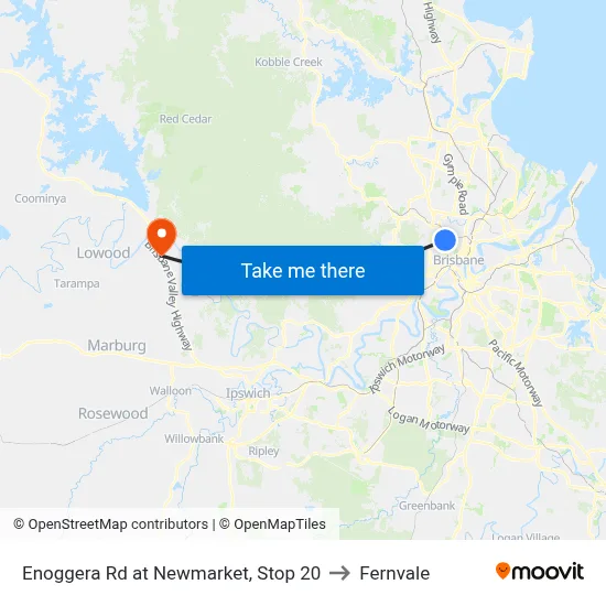 Enoggera Rd at Newmarket, Stop 20 to Fernvale map