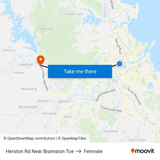 Herston Rd Near Bramston Tce to Fernvale map