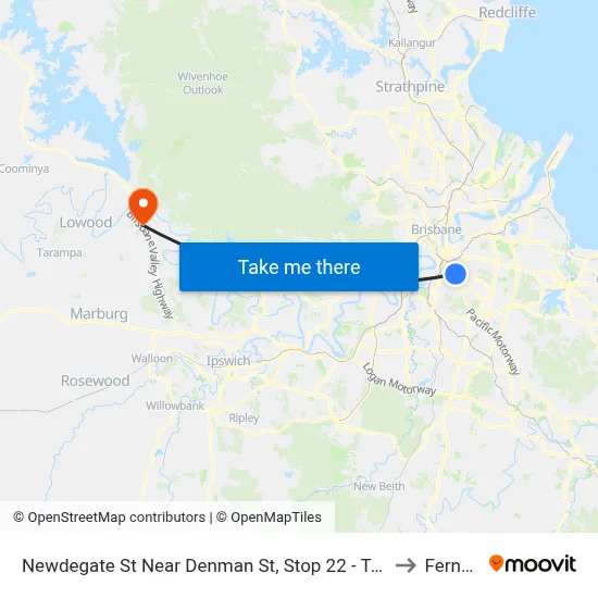 Newdegate St Near Denman St, Stop 22 - Temp Closure to Fernvale map