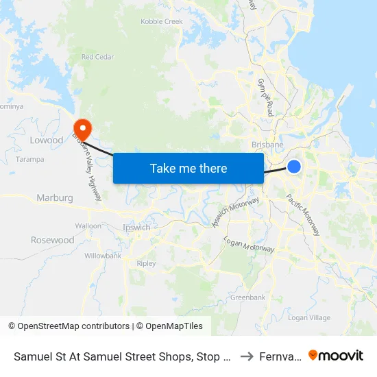 Samuel St At Samuel Street Shops, Stop 41 to Fernvale map