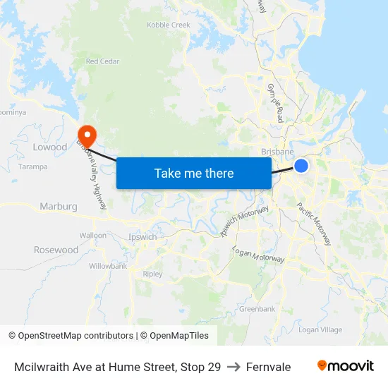 Mcilwraith Ave at Hume Street, Stop 29 to Fernvale map