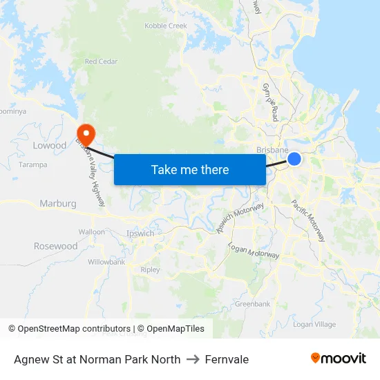 Agnew St at Norman Park North to Fernvale map