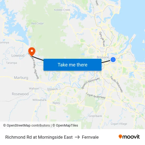 Richmond Rd at Morningside East to Fernvale map