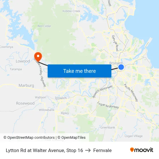 Lytton Rd at Walter Avenue, Stop 16 to Fernvale map