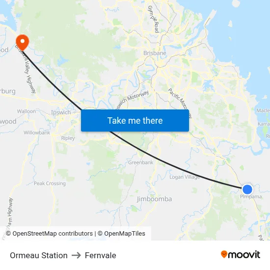 Ormeau Station to Fernvale map