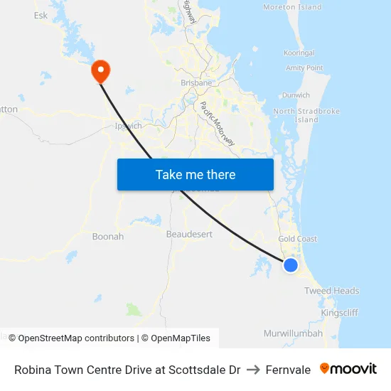 Robina Town Centre Drive at Scottsdale Dr to Fernvale map