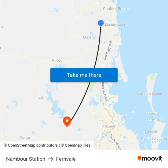 Nambour Station to Fernvale map