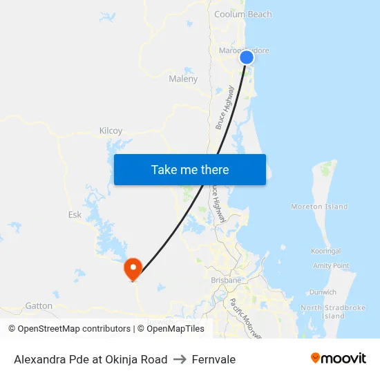 Alexandra Pde at Okinja Road to Fernvale map