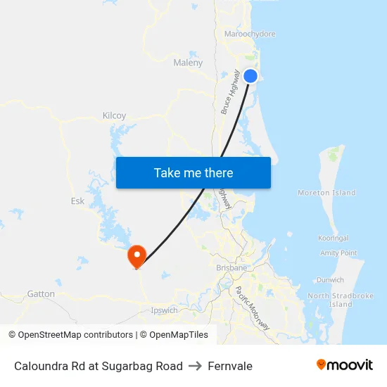 Caloundra Rd at Sugarbag Road to Fernvale map