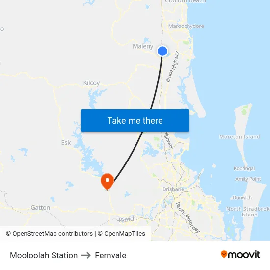 Mooloolah Station to Fernvale map