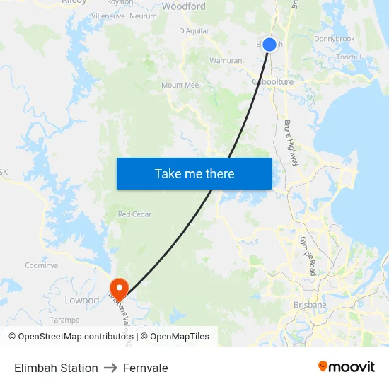 Elimbah Station to Fernvale map