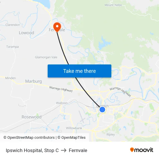 Ipswich Hospital, Stop C to Fernvale map