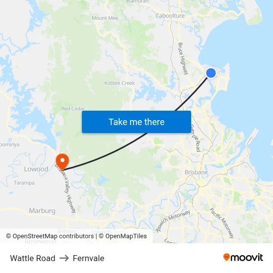 Wattle Road to Fernvale map