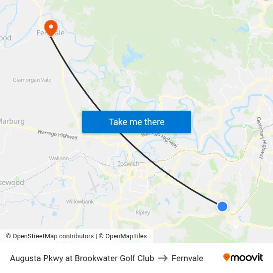 Augusta Pkwy at Brookwater Golf Club to Fernvale map