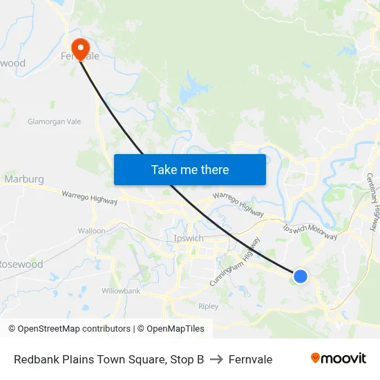 Redbank Plains Town Square, Stop B to Fernvale map
