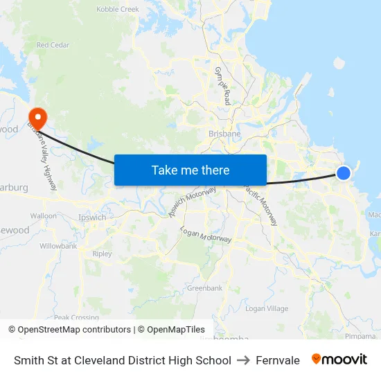 Smith St at Cleveland District High School to Fernvale map