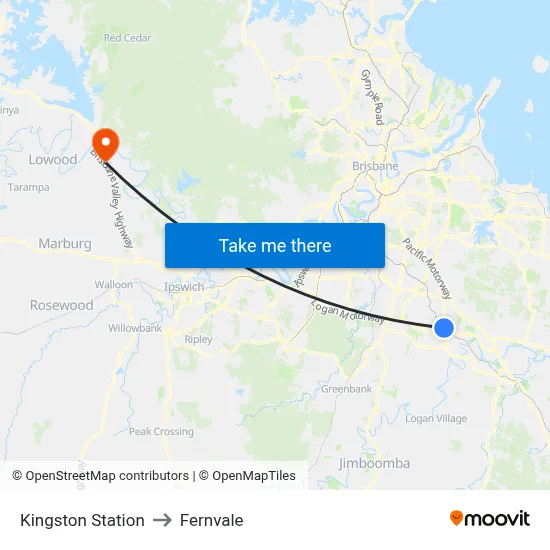 Kingston Station to Fernvale map