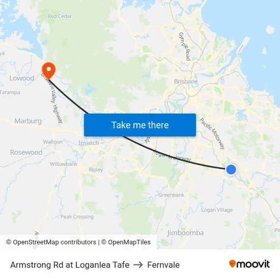 Armstrong Rd at Loganlea Tafe to Fernvale map