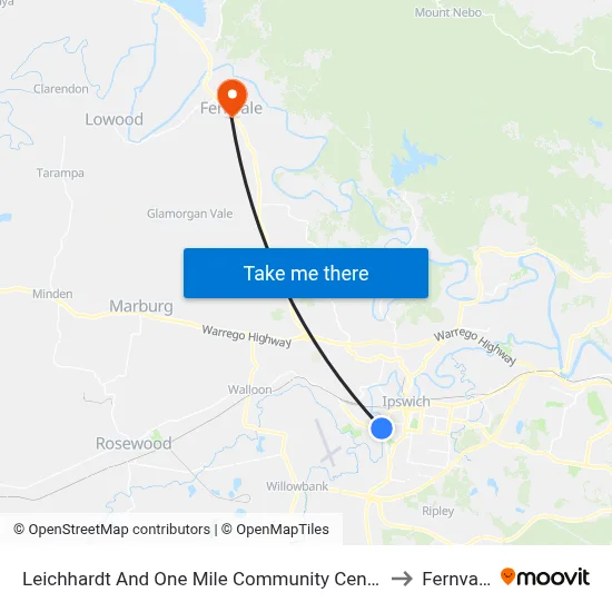 Leichhardt And One Mile Community Centre to Fernvale map