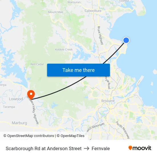 Scarborough Rd at Anderson Street to Fernvale map