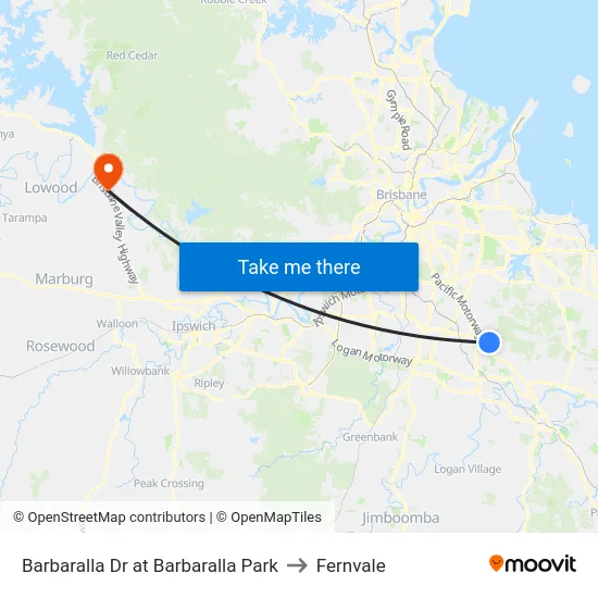 Barbaralla Dr at Barbaralla Park to Fernvale map