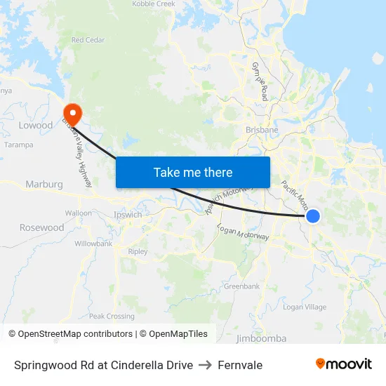 Springwood Rd at Cinderella Drive to Fernvale map