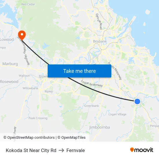 Kokoda St Near City Rd to Fernvale map